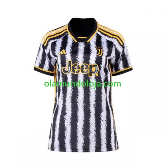 Camisola Juventus Mulher Equipamento Primeiro 2023-2024 Manga Curta